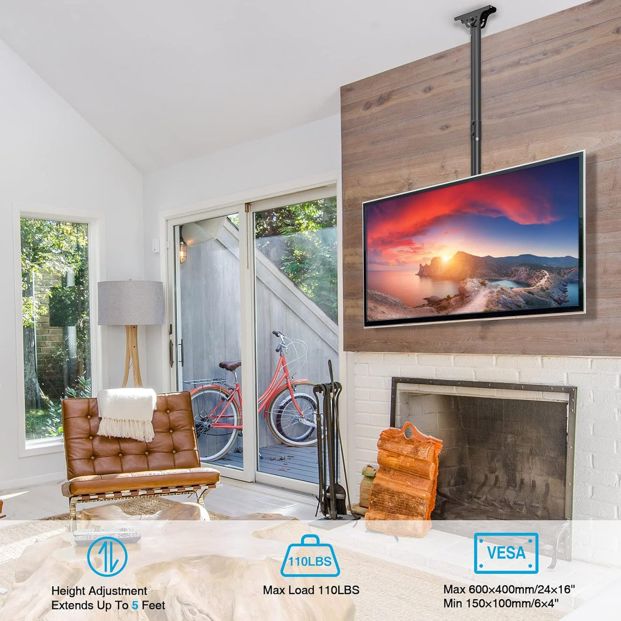 Soporte de TV de Techo MOUNTUP, Ajuste Altura MU0040