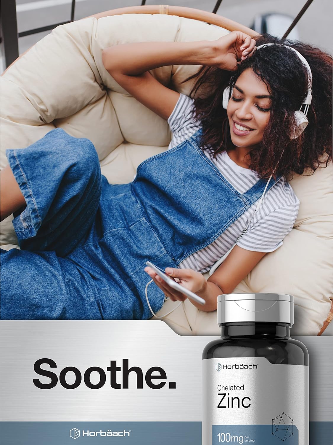 Suplemento de zinc quelado 100 mg 250 tab Alta potencia