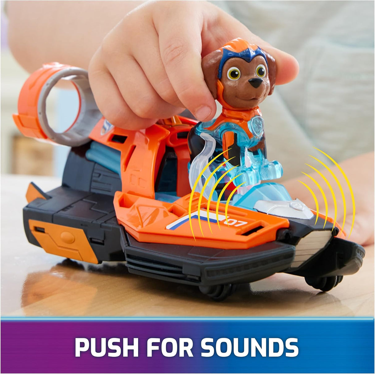 Película Paw Patrol Mighty: Bote Jet de Juguete con Zuma, Luces y Sonidos