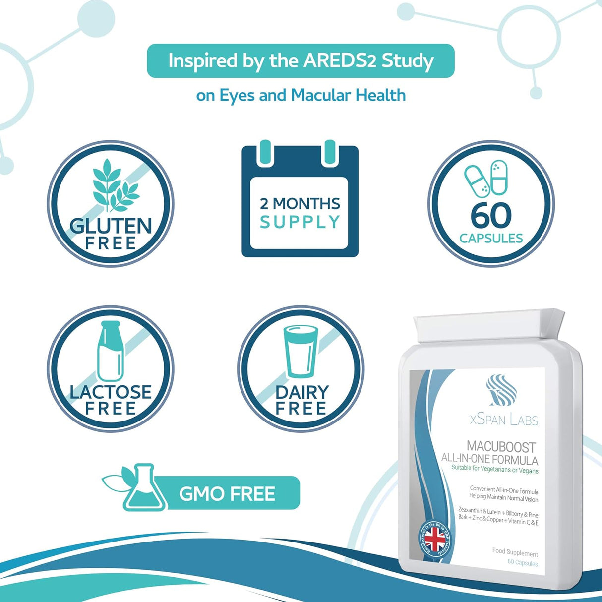 Suplementos MacuBoost AREDS 2 Plus luteína zeaxantina