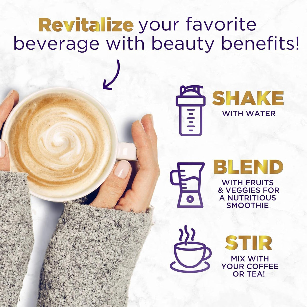 Polvo de péptidos de colágeno con ácido hialurónico