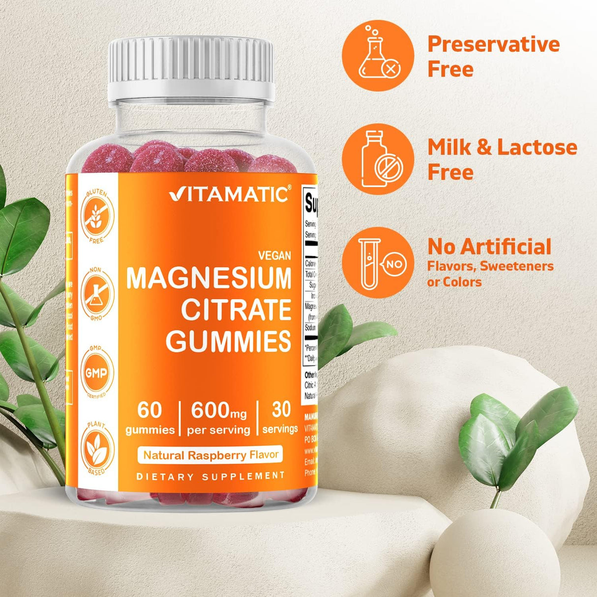 Suplementos Alimenticios citrato de magnesio 600 mg