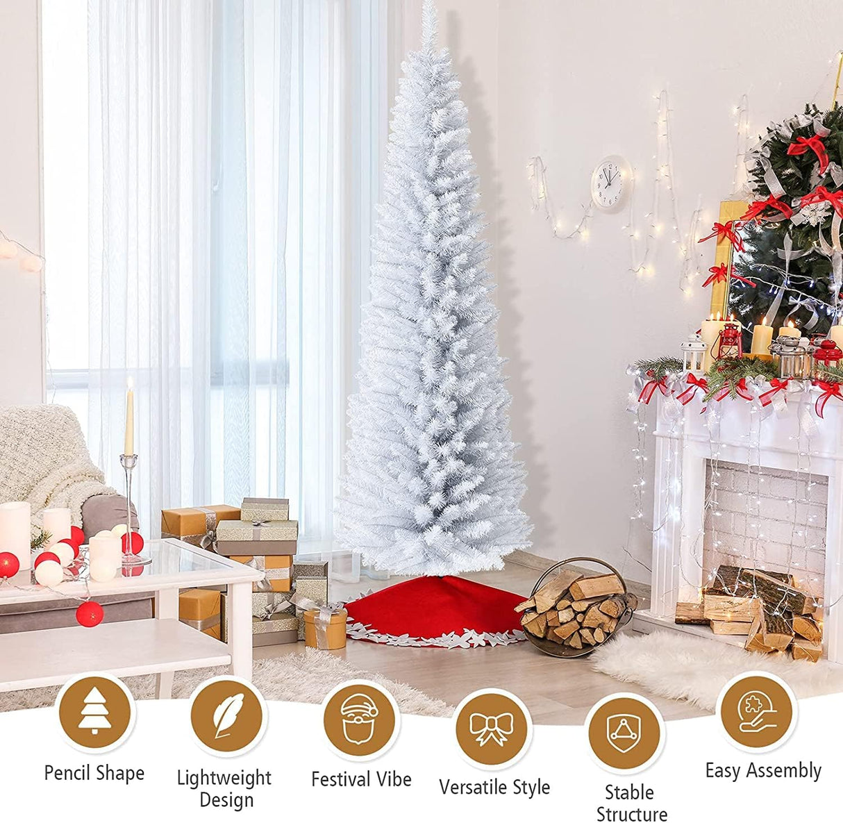 Árbol de Navidad CHEFJOY 7FT, 436 ramas, diseño con bisagras