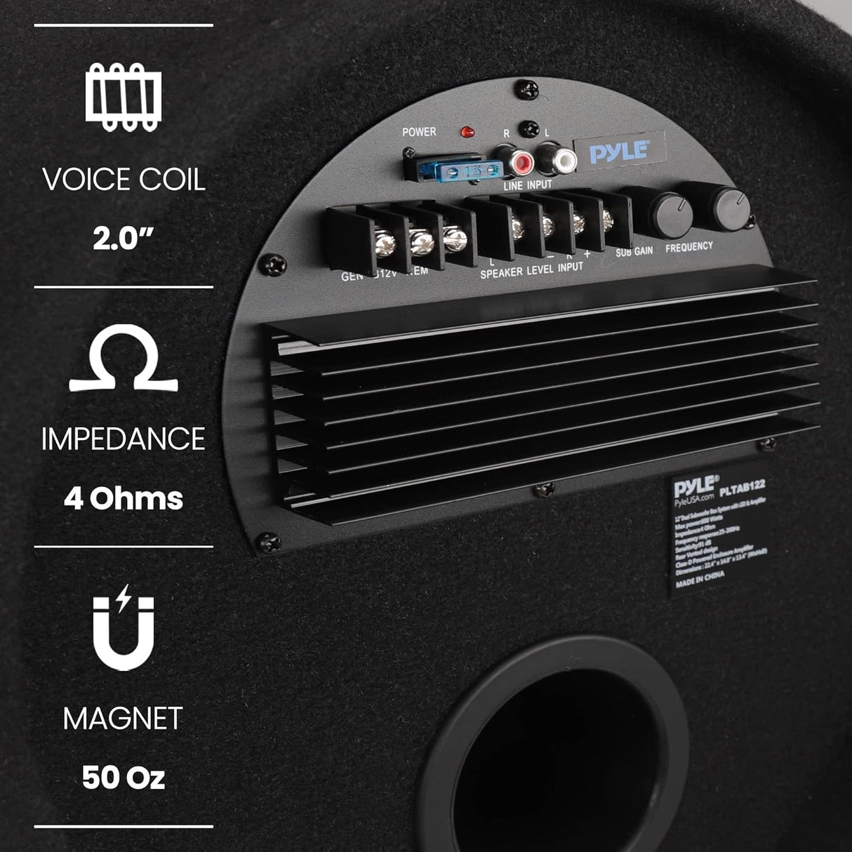 Parlante de tubo subwoofer para auto PYLE PLTAB122