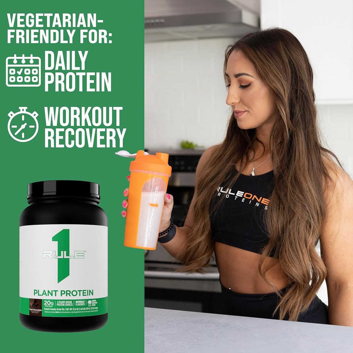 Proteína vegetal vegana sin gluten ni lácteos, 20g por porción