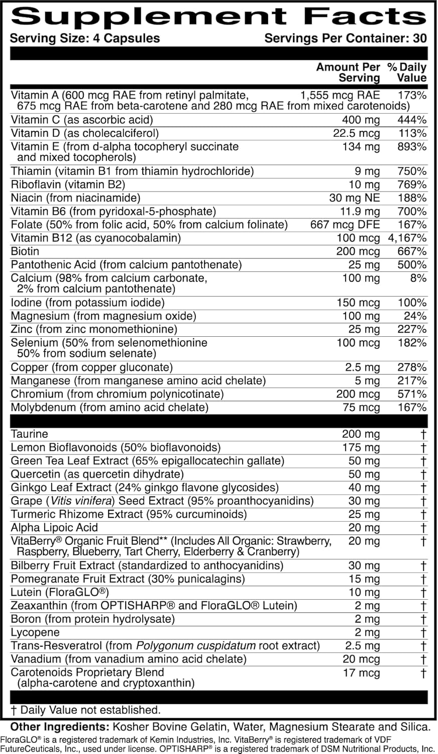 Suplemento Fórmula OcularProtect multinutrientes 120 cáp