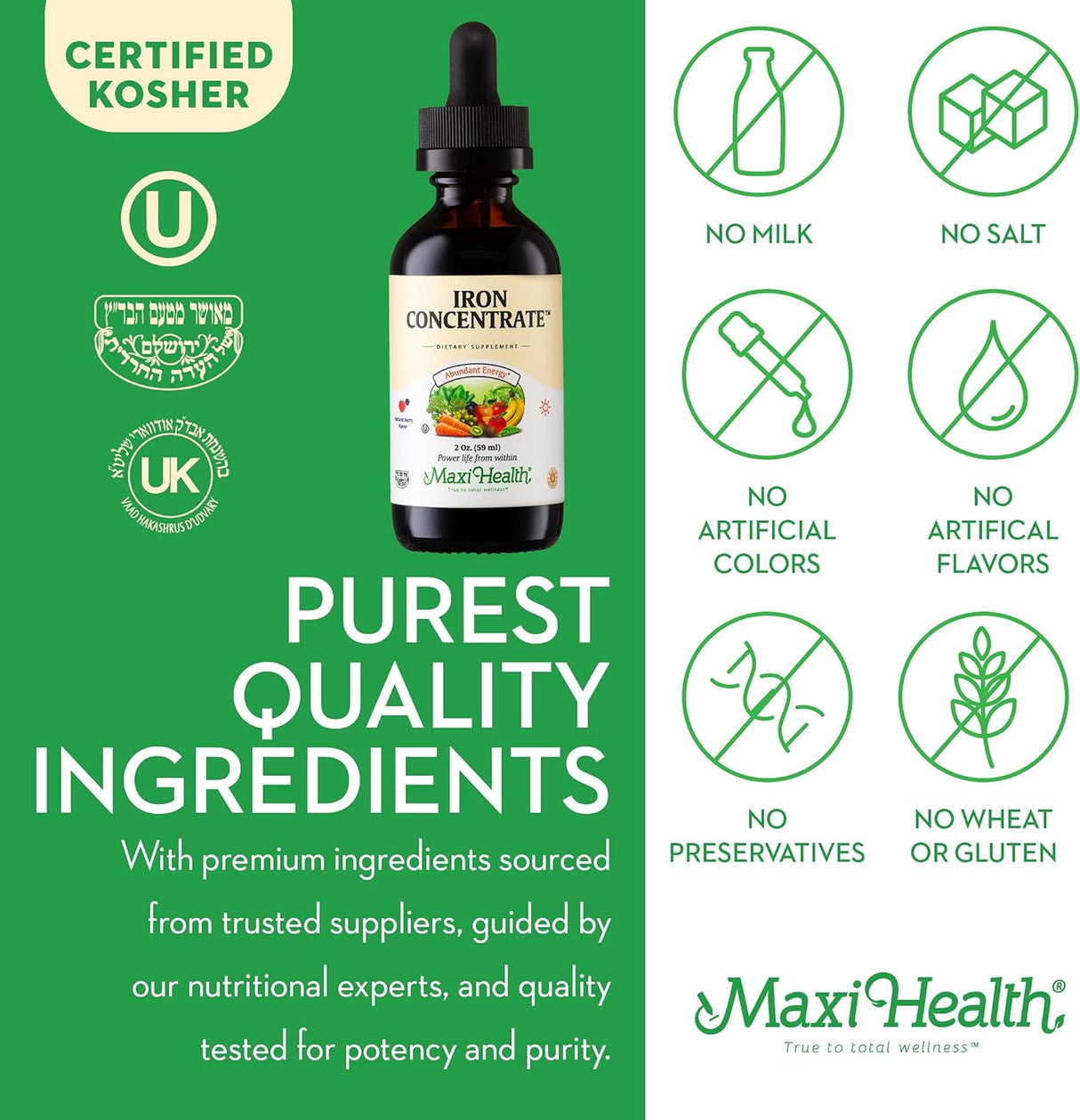 Suplemento de hierro de 15 mg por ml Aumenta la energía