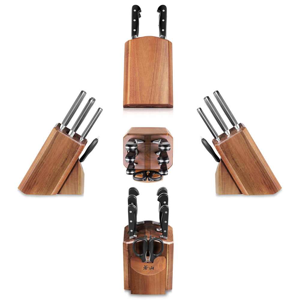 Juego de bloques de cuchillos forjados de acero
