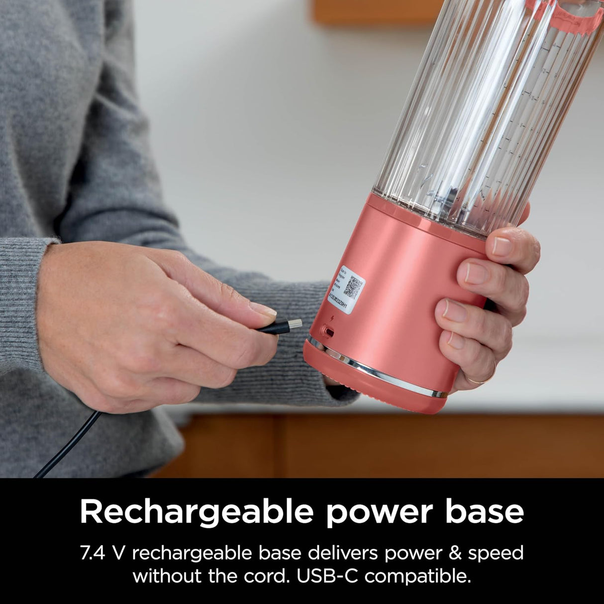 Batidora Portátil Ninja, 18oz, USB-C, A Prueba de Fugas, BC151RY