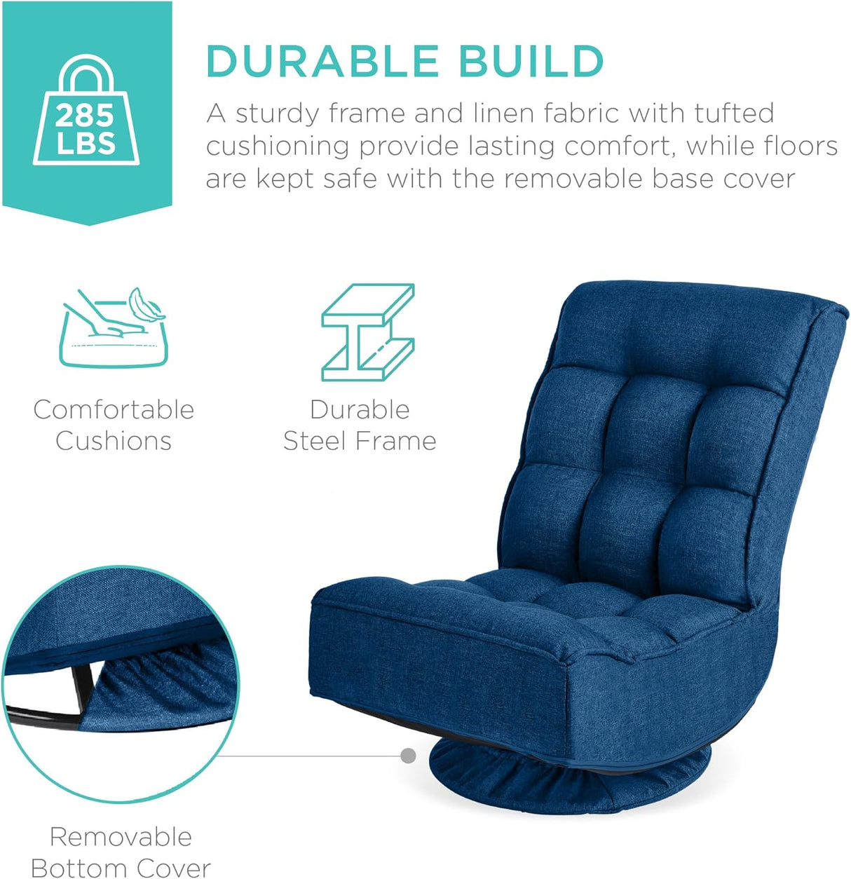 Silla Gaming para el hogar, Azul oscuro Best Choice Products