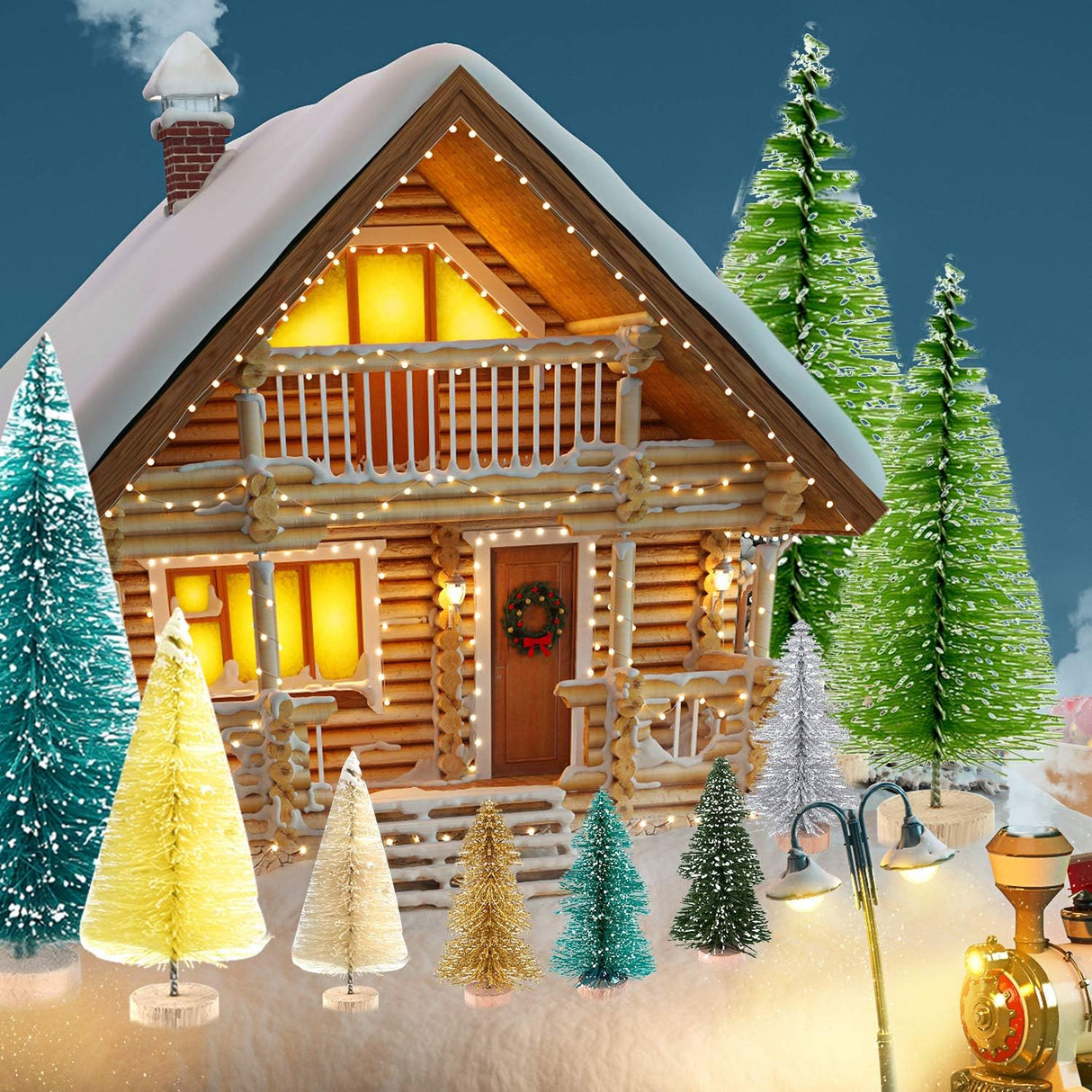 Árboles de Navidad Mini KUUQA 50 Pcs Sisal para Decoración