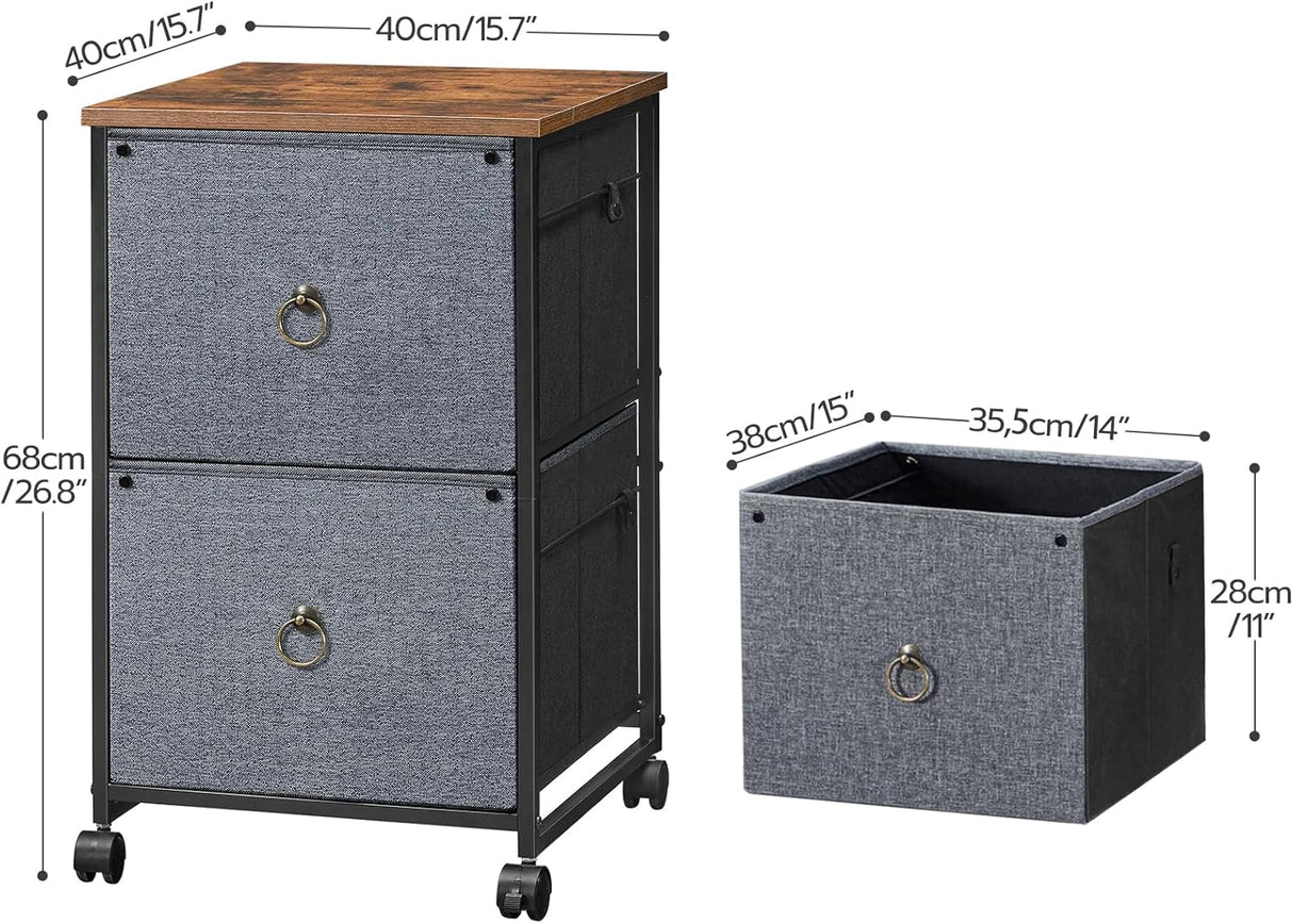 Gabinete de archivos móvil HOOBRO, 2 cajones, modelo BFG20WJ01