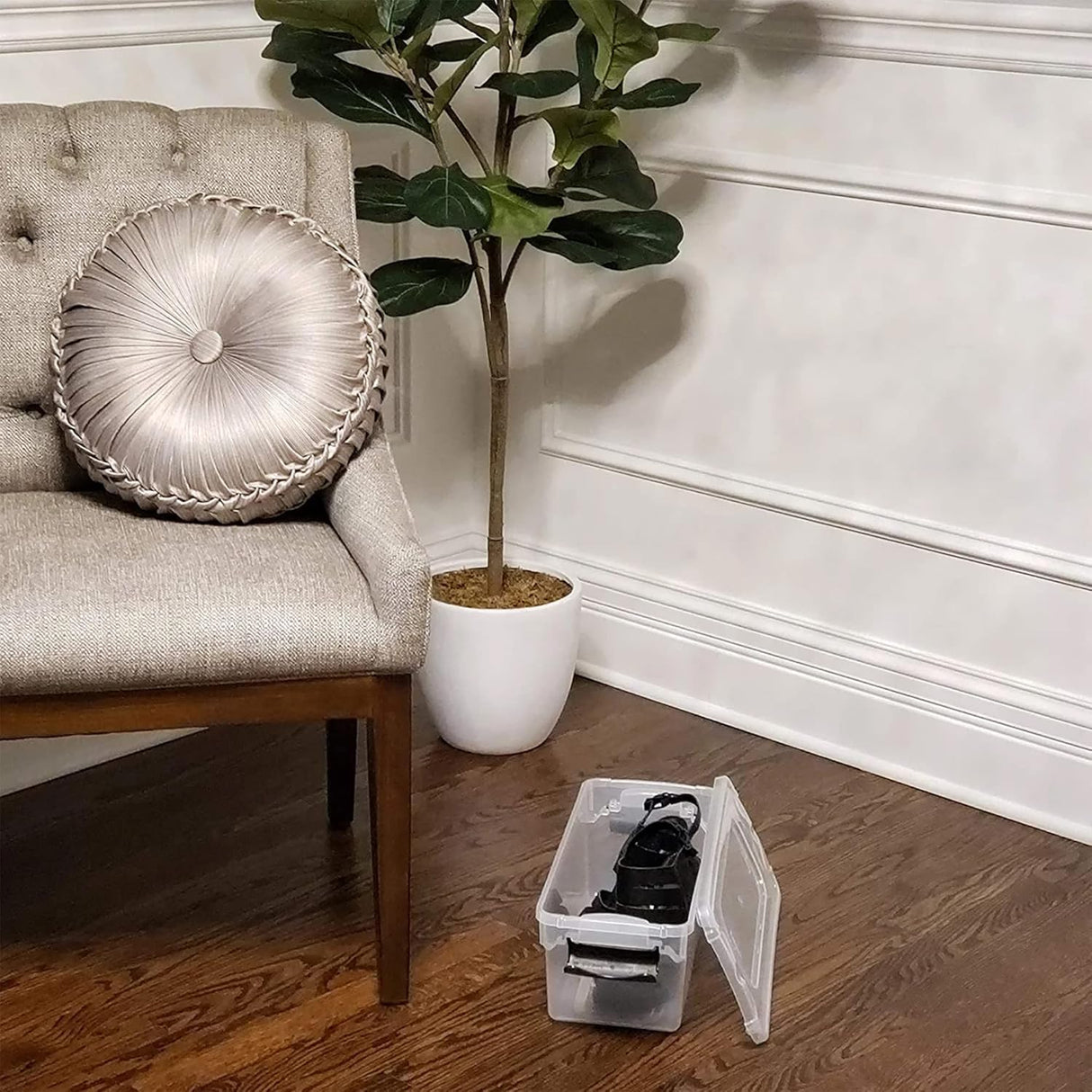 Bandejas de almacenamiento plásticas con tapa, 7.5 Quart, 5 Pack