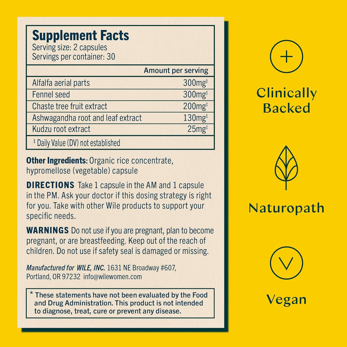 Suplemento de perimenopausia para mujeres WILE