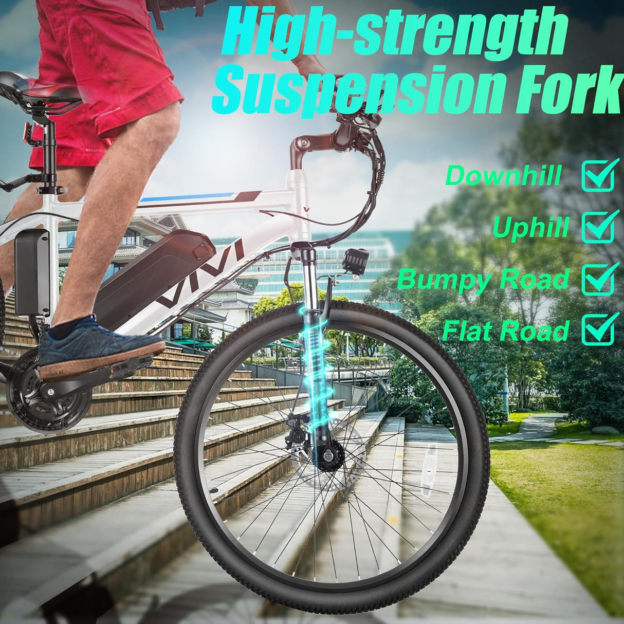 Bicicleta Eléctrica Vivi 26 780W, Batería Removible, 21 Velocidades