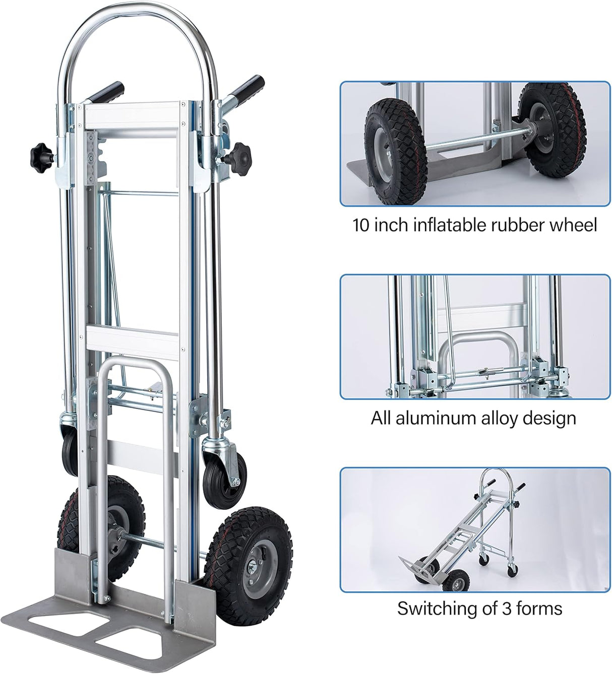 Carretilla Plegable LEADALLWAY 3 en 1 770 lbs Capacidad