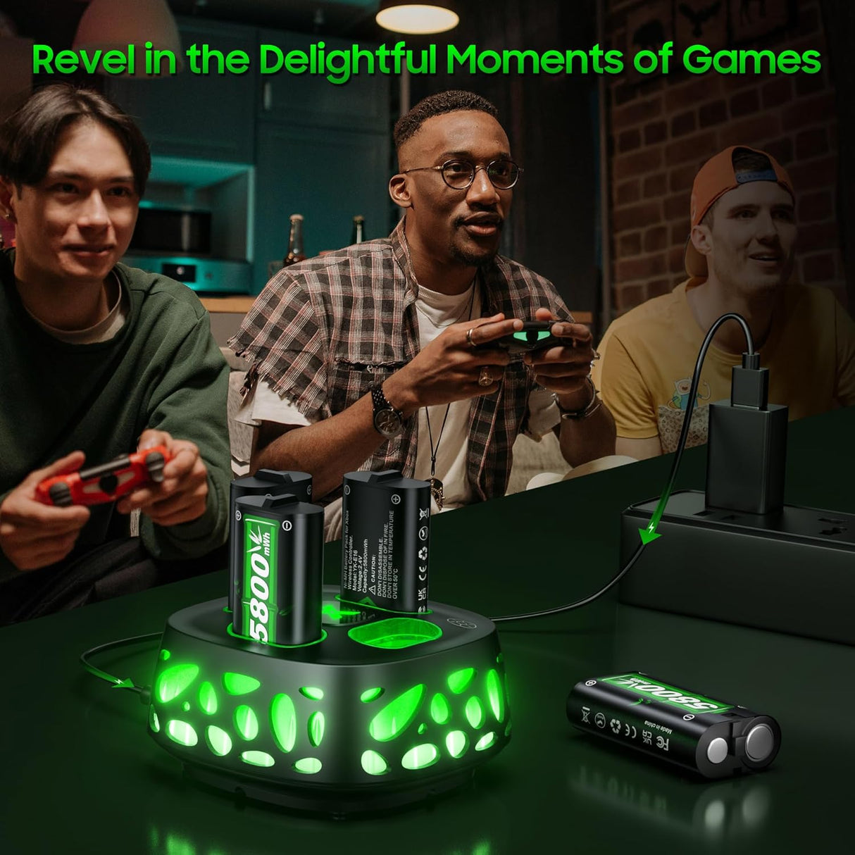 Batería Recargable para Xbox, 4x5800mWh, Carga Rápida, Series X|S