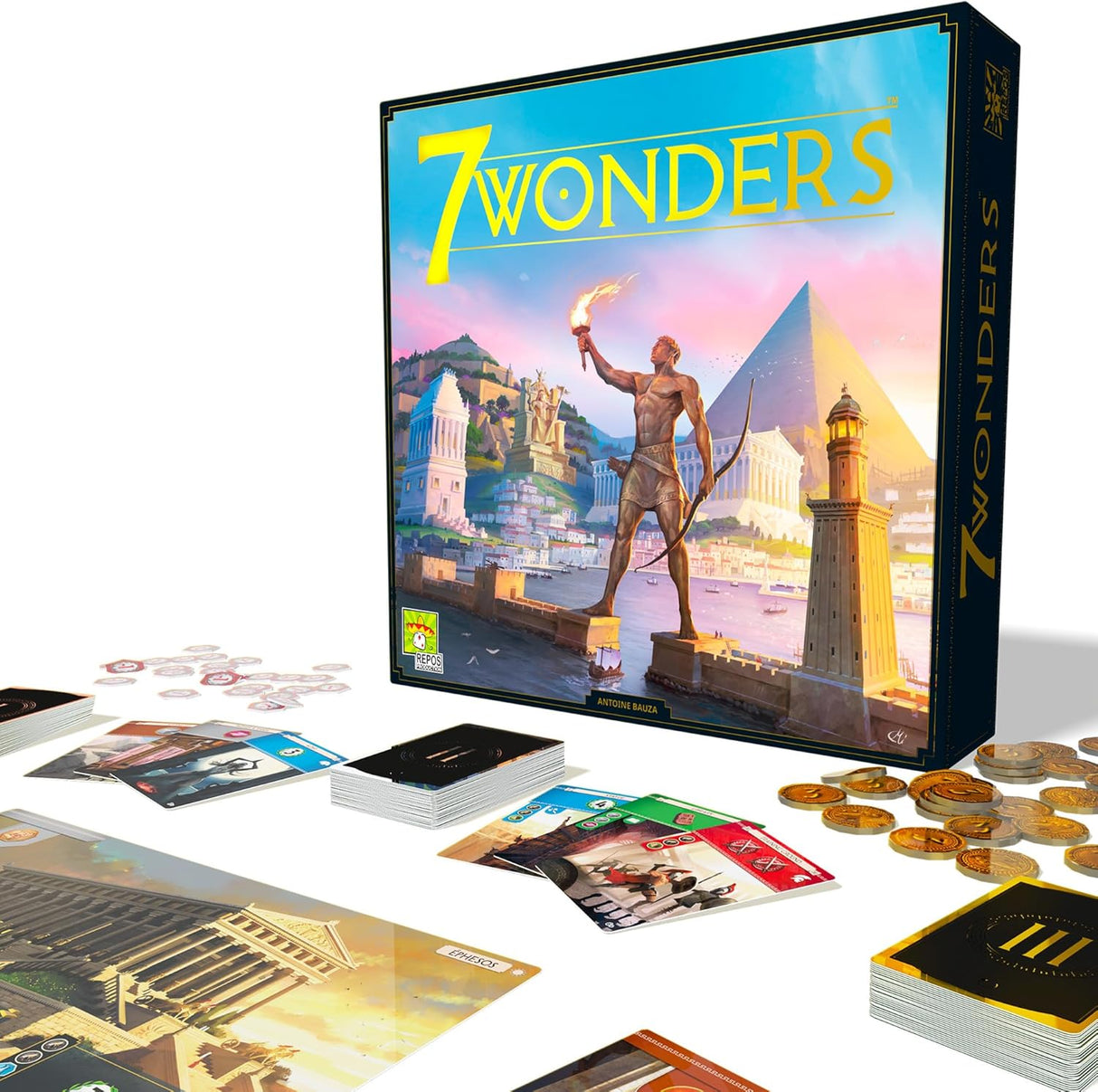 Juego de Mesa 7 Wonders, Repos Production, Estrategia, 3-7 Jugadores