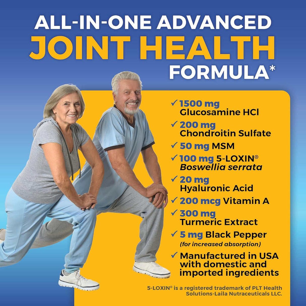 Suplemento de apoyo articular de glucosamina condroitina MSM