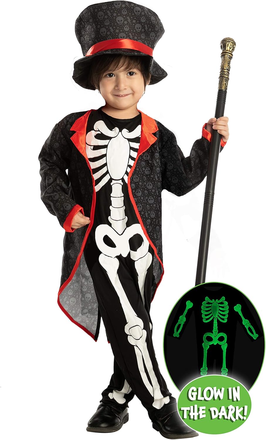 Disfraz de Esqueleto Brillante, Spooktacular Creations, Infantil