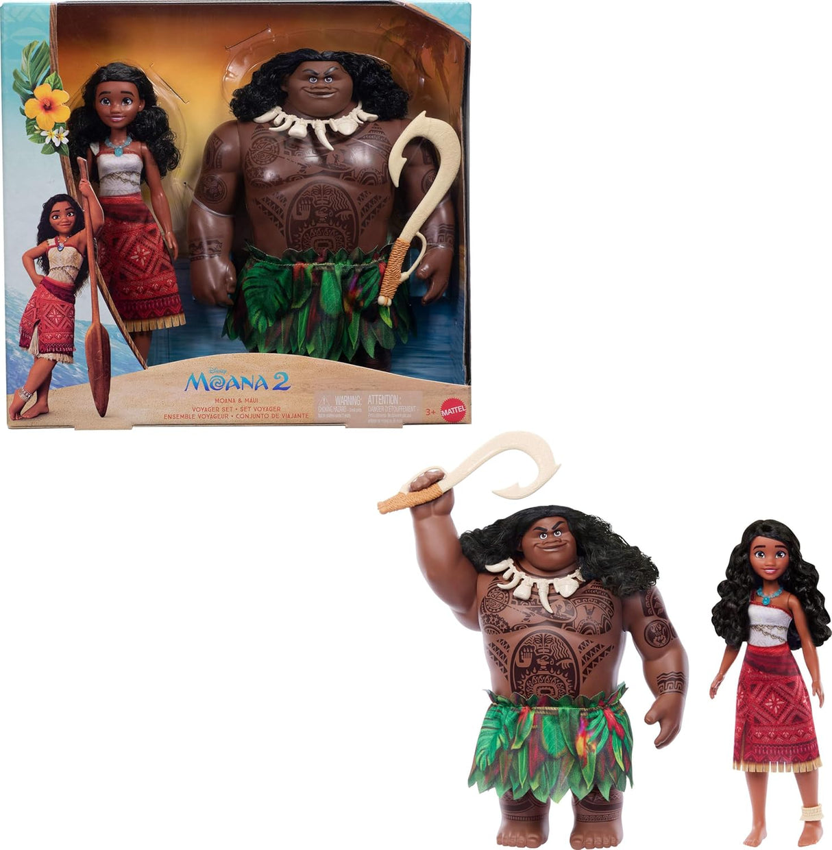 Muñecas Moana y Maui Mattel Disney Set 2 con accesorios y ropa desmontable