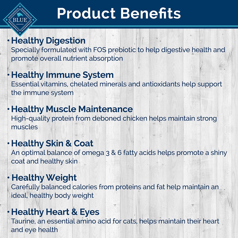 Comida seca para gatos, pollo y arroz integral 15 lb