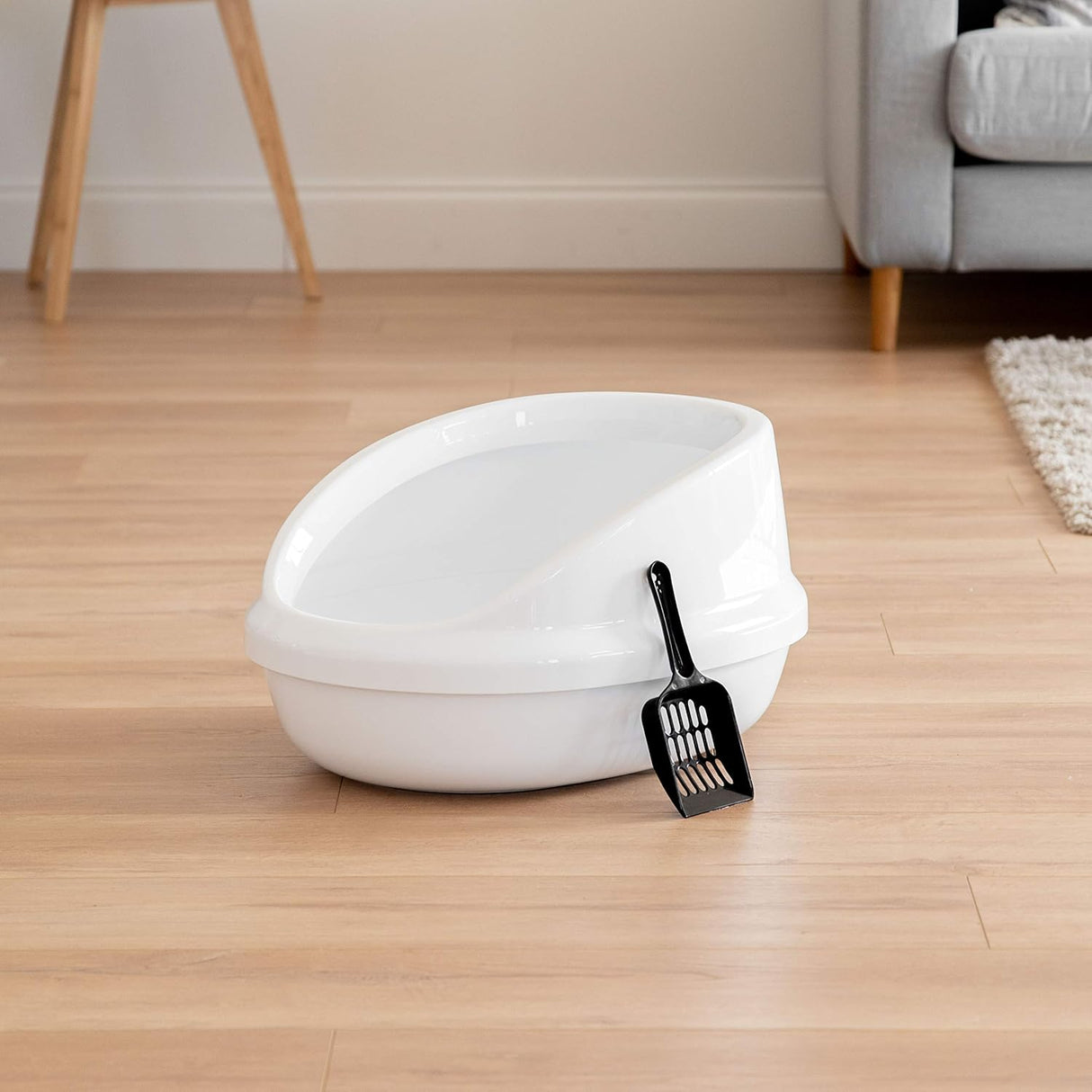 Bandeja grande de arena para gatos con parte superior Modkat