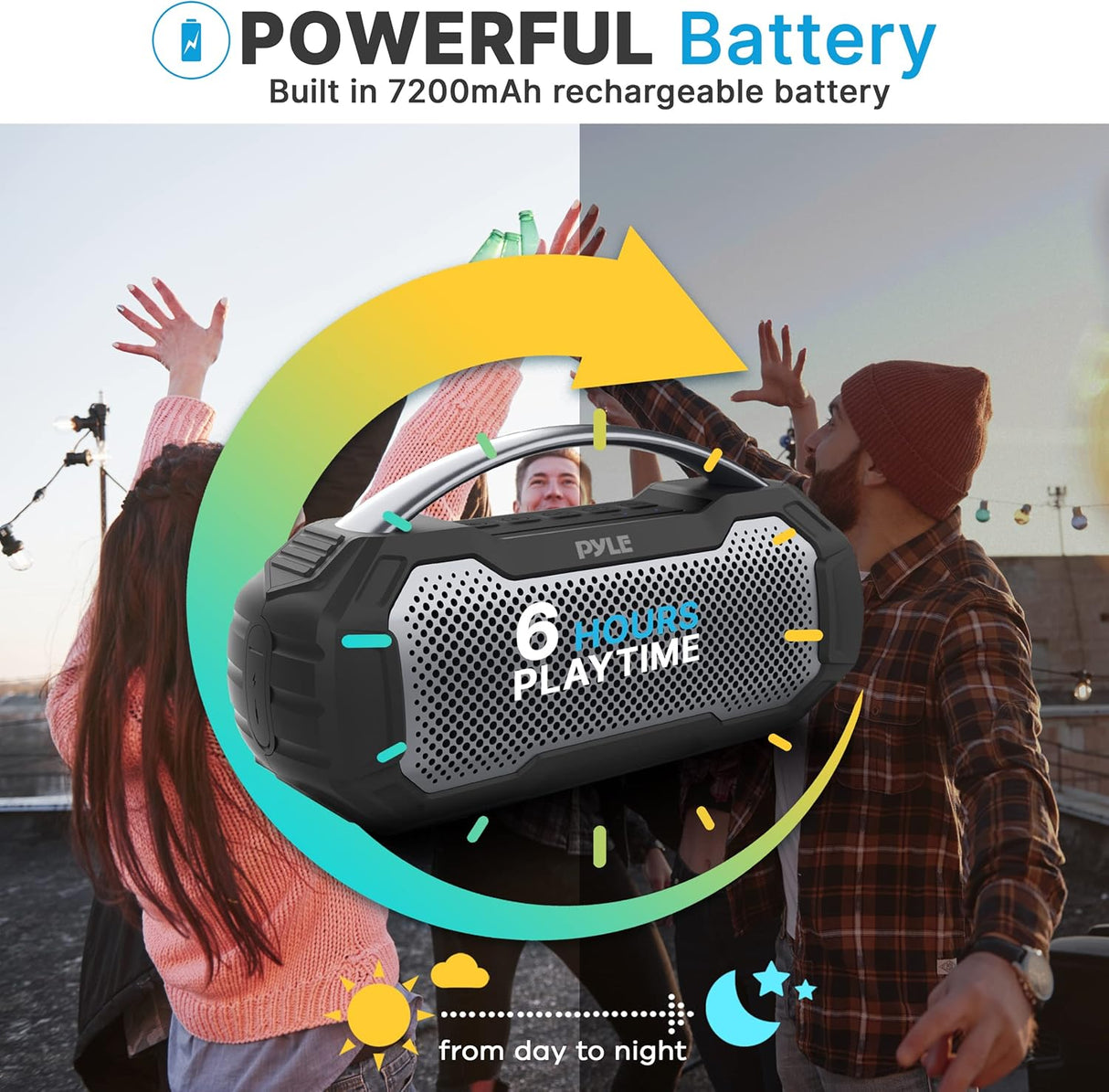 Parlante Portátil inalámbrico Bluetooth PYLE-HOME PCMPSB1BK