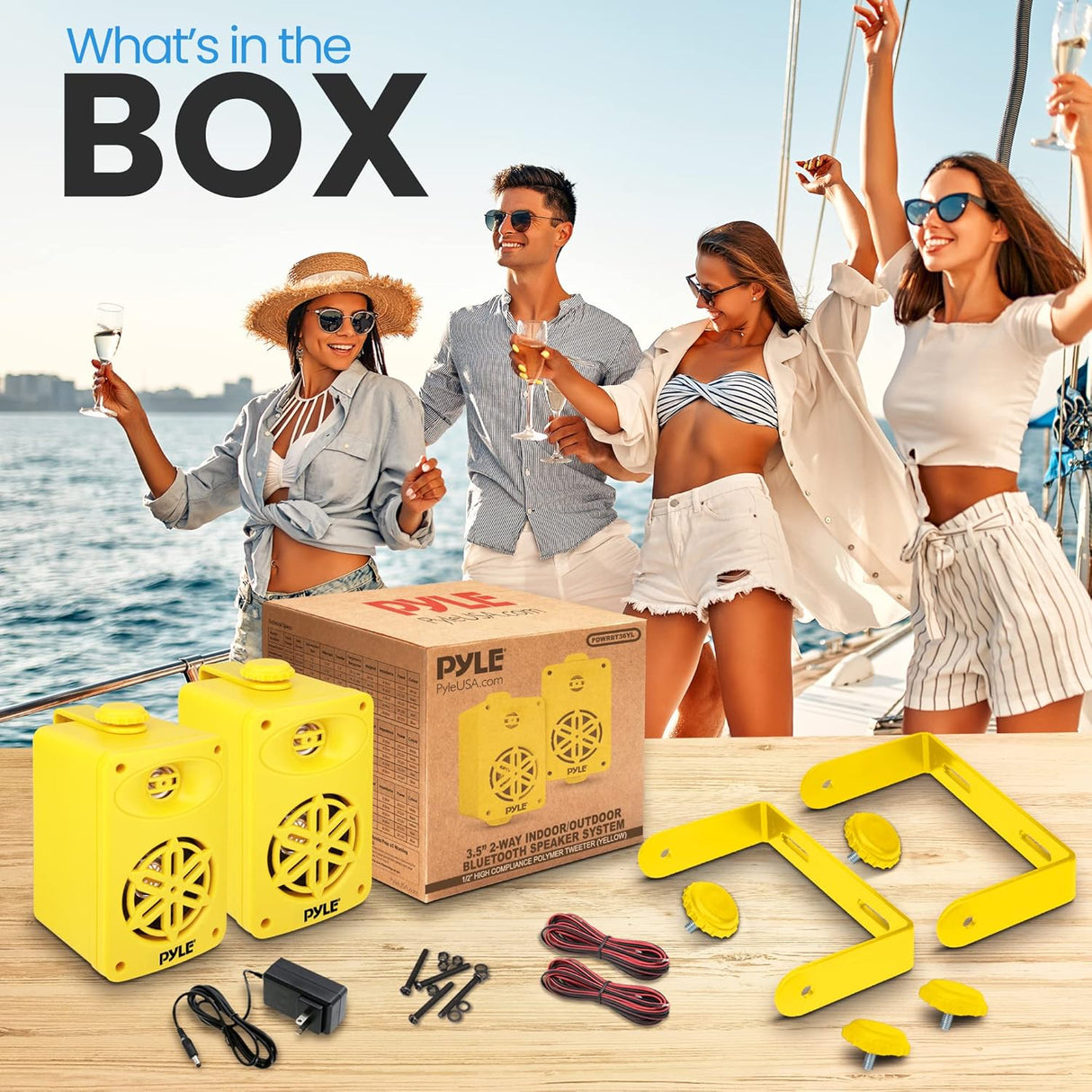 Parlantes Portátiles Bluetooth PYLE-HOME PDWRBT36YL