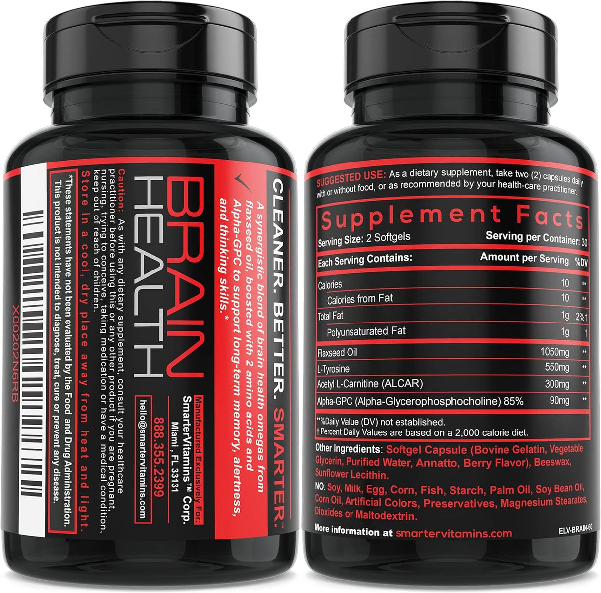 Suplemento Nootrópico Potenciador Cerebral con Alpha-GPC y DHA