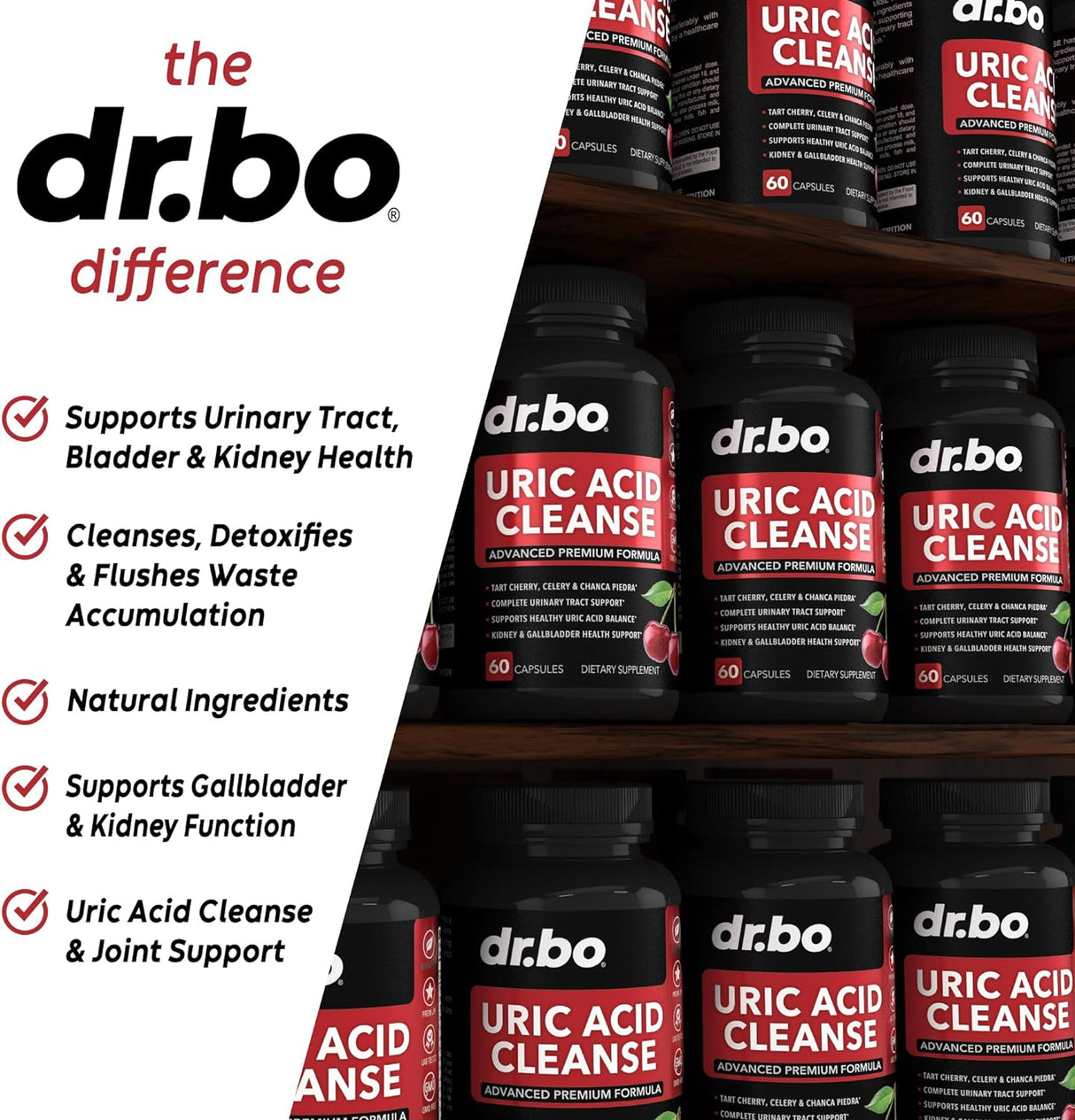 Suplemento de apoyo de limpieza de ácido úrico DR. BO