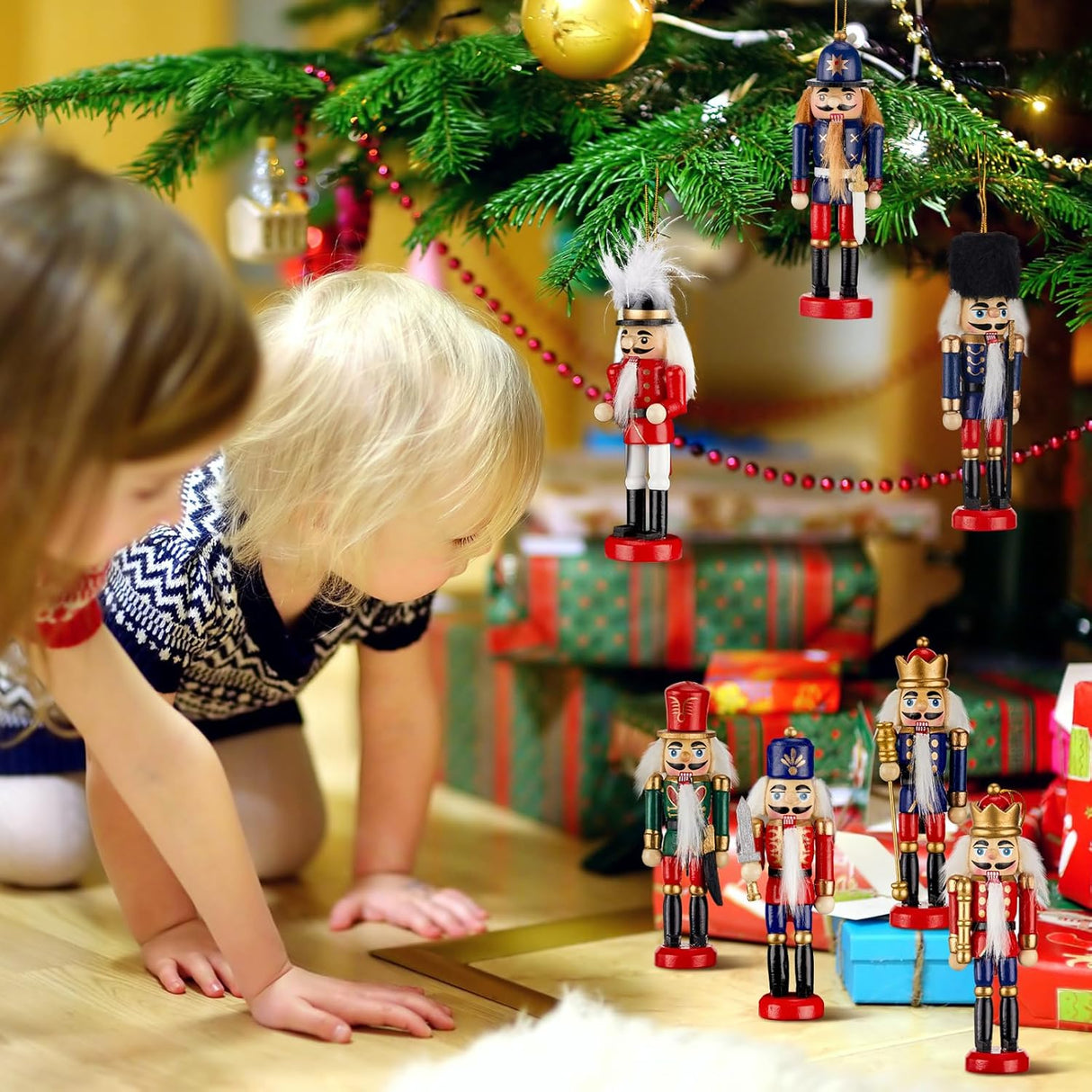 Conjunto de Adornos de Nutcracker Liliful 18 Pcs Decoración Navideña