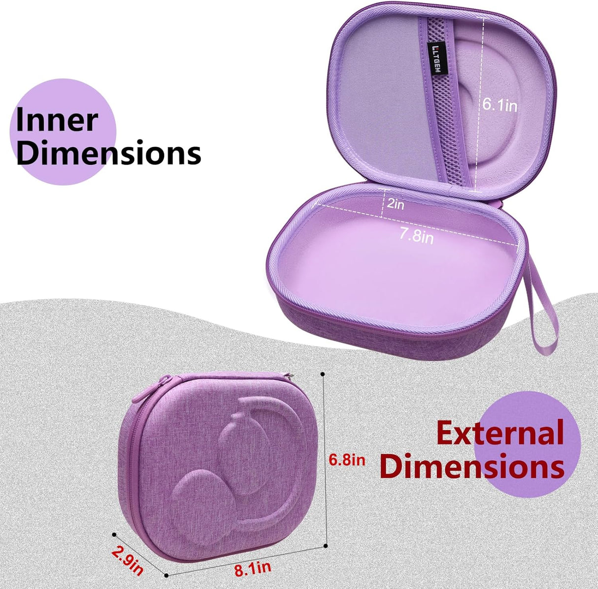 Funda LTGEM para Auriculares TOZO HT2, JBL Tune 510BT/520BT/720BT/770NC