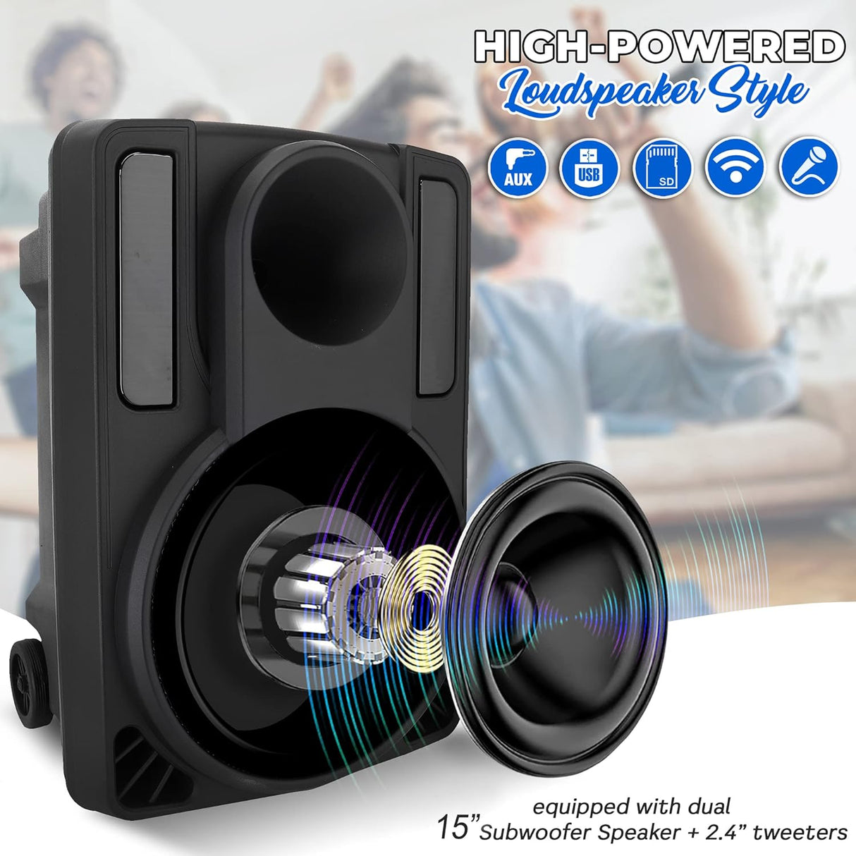 Parlante Portátile o altavoz PYLE-PRO PHPWA15TB