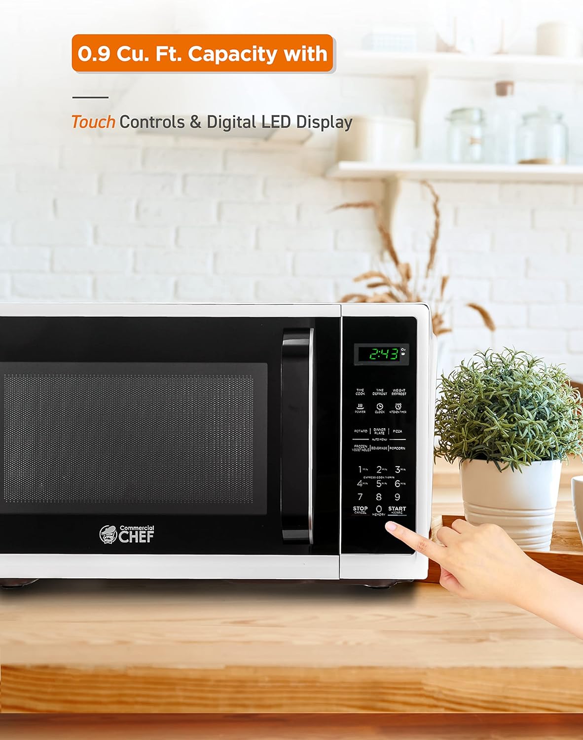 Microondas Comercial Chef 0.9 pies cúbicos, 900W, 10 niveles