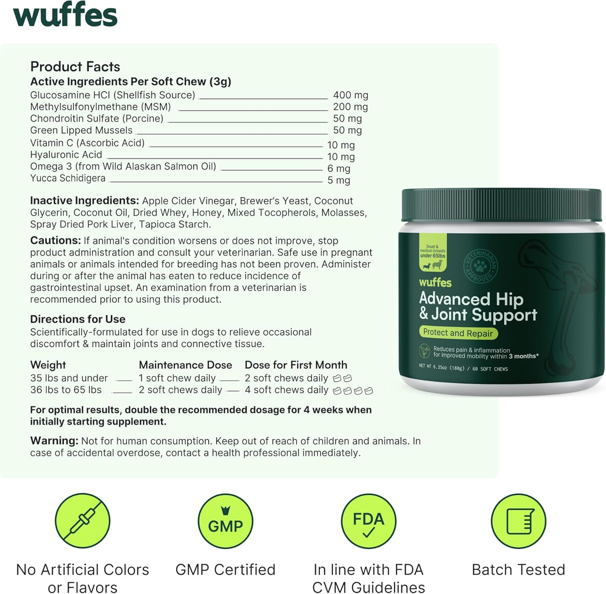 Suplemento Articular Wuffes para Perros Pequeños y Medianos