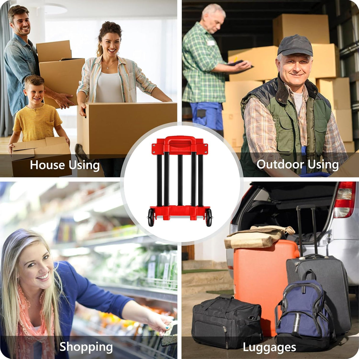 Carretilla Plegable KEDSUM 290 lbs, Ligera y Resistente, Modelo 2023