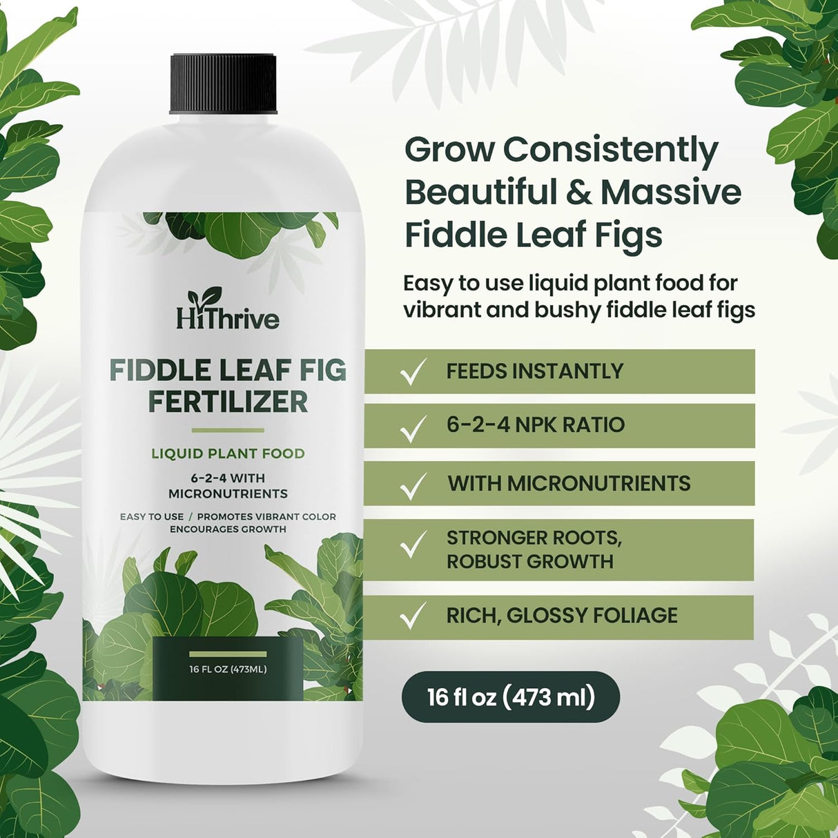 Fertilizante Líquido Fiddle Leaf Fig 16oz - 96 Gal, 6-2-4