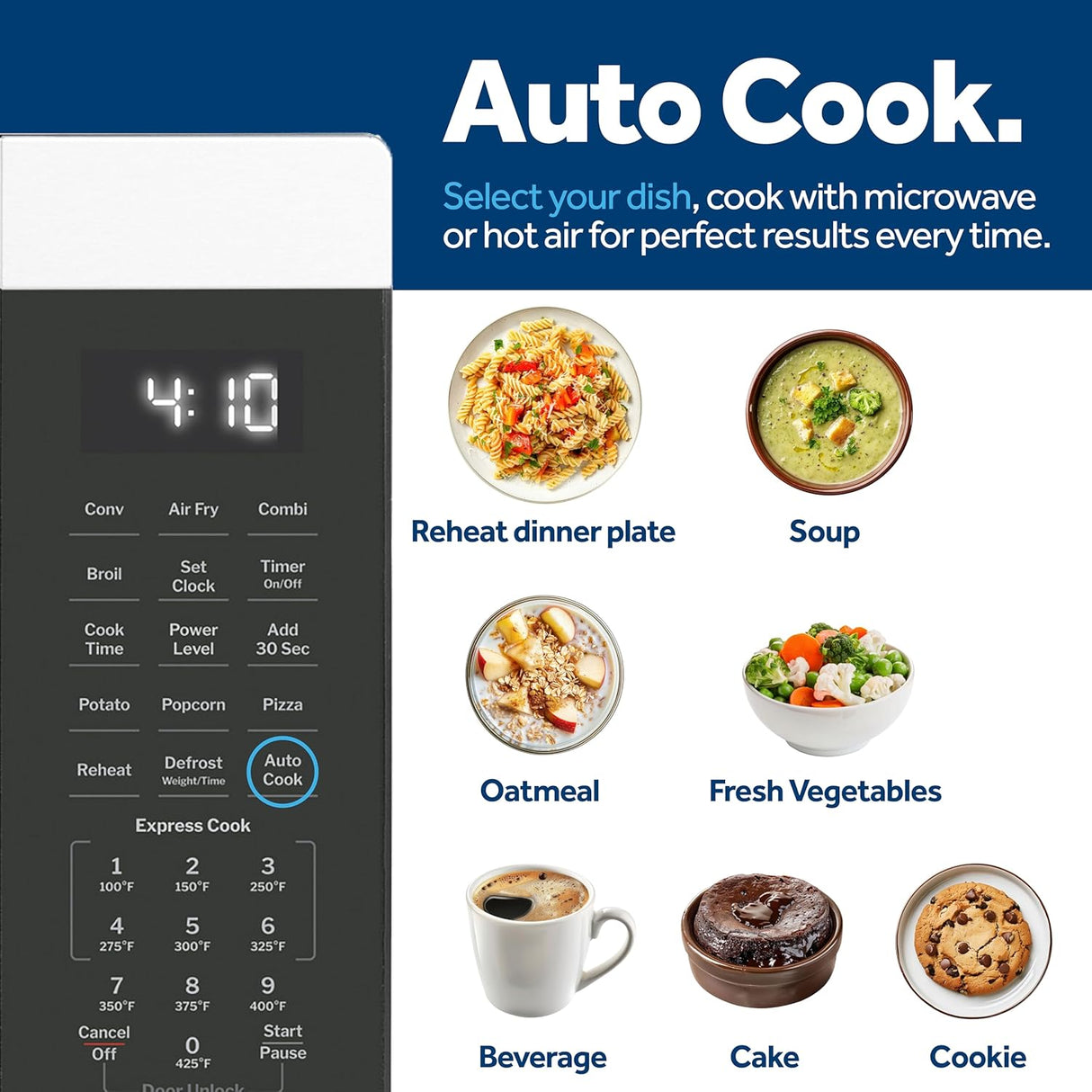 Horno Microondas GE GCST10A1WSS 3 en 1, 1.0 Cu. Ft, 1050W