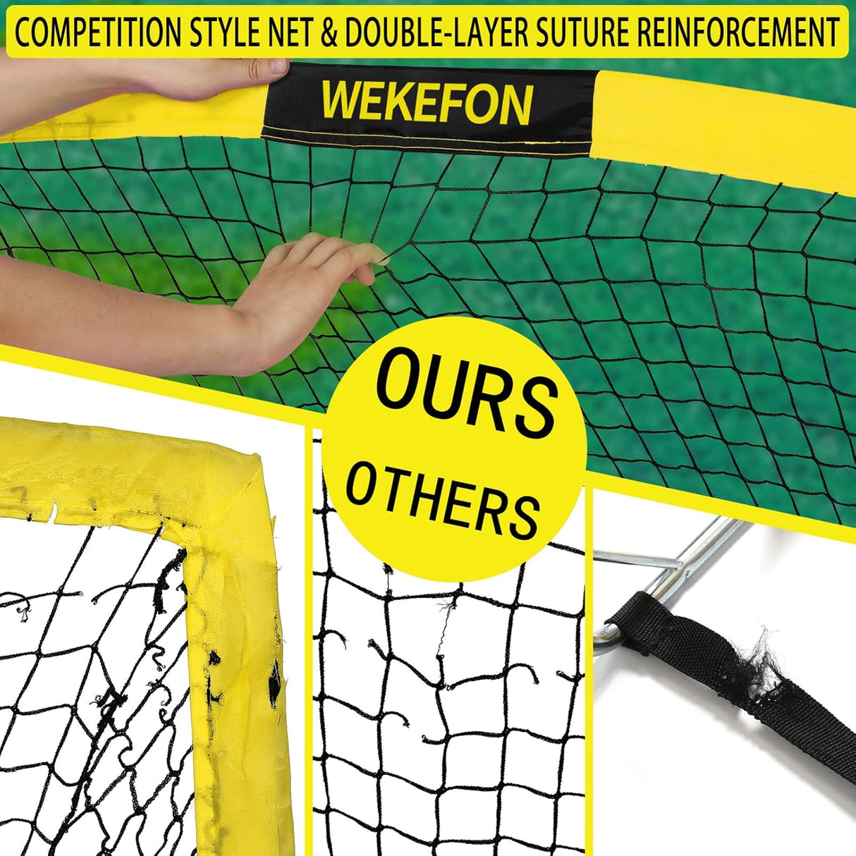 WEKEFON Porterías de fútbol juego de 2 plegable portátil