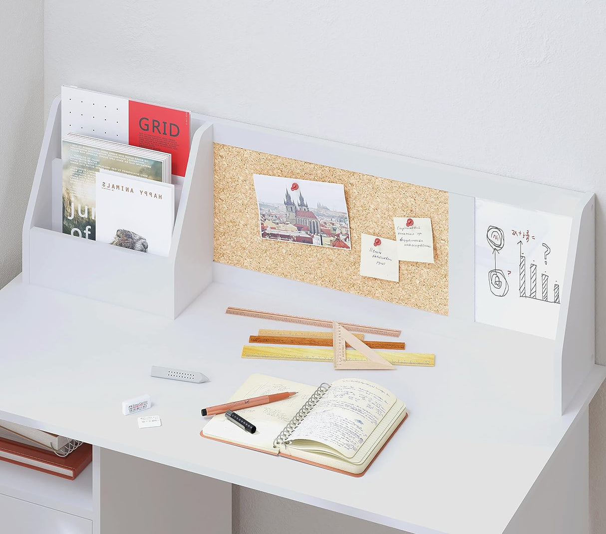 Escritorio Infantil con Almacenamiento, Mesa de Estudio para Niños