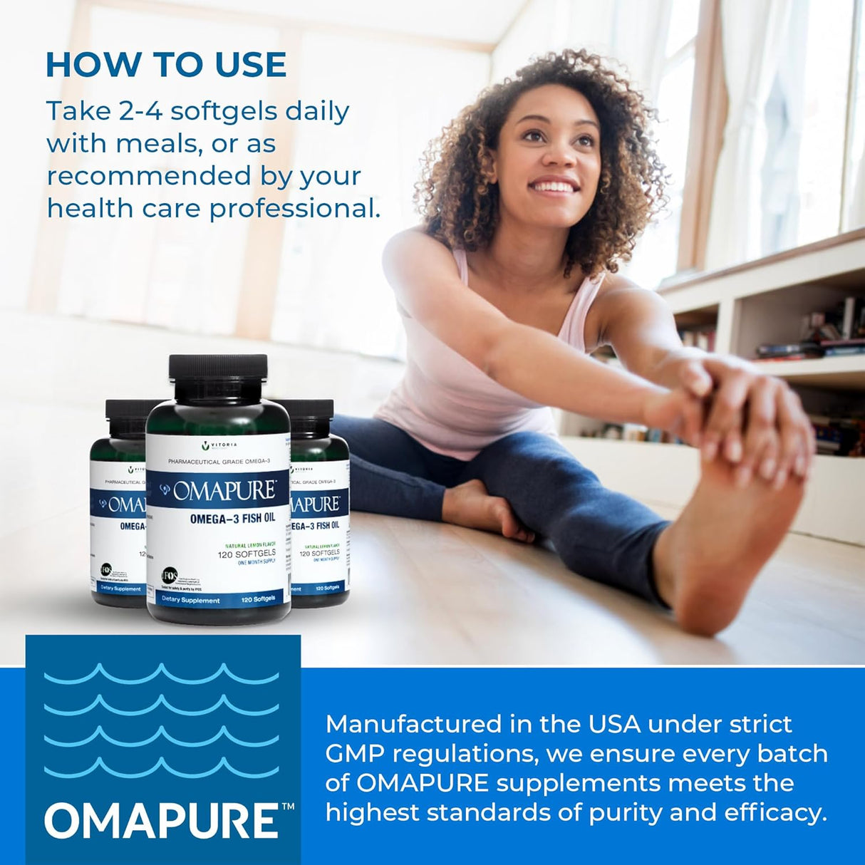 Suplementos de Aceite de Pescado Omega 3 - Alta EPA/DHA 120 caps