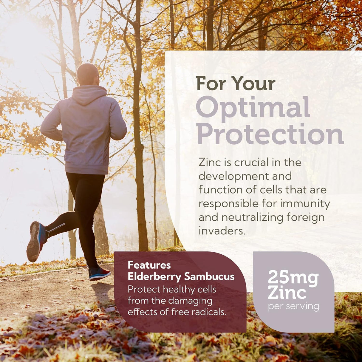 Suplemento pastillas de zinc con saúco masticables de 25 mg