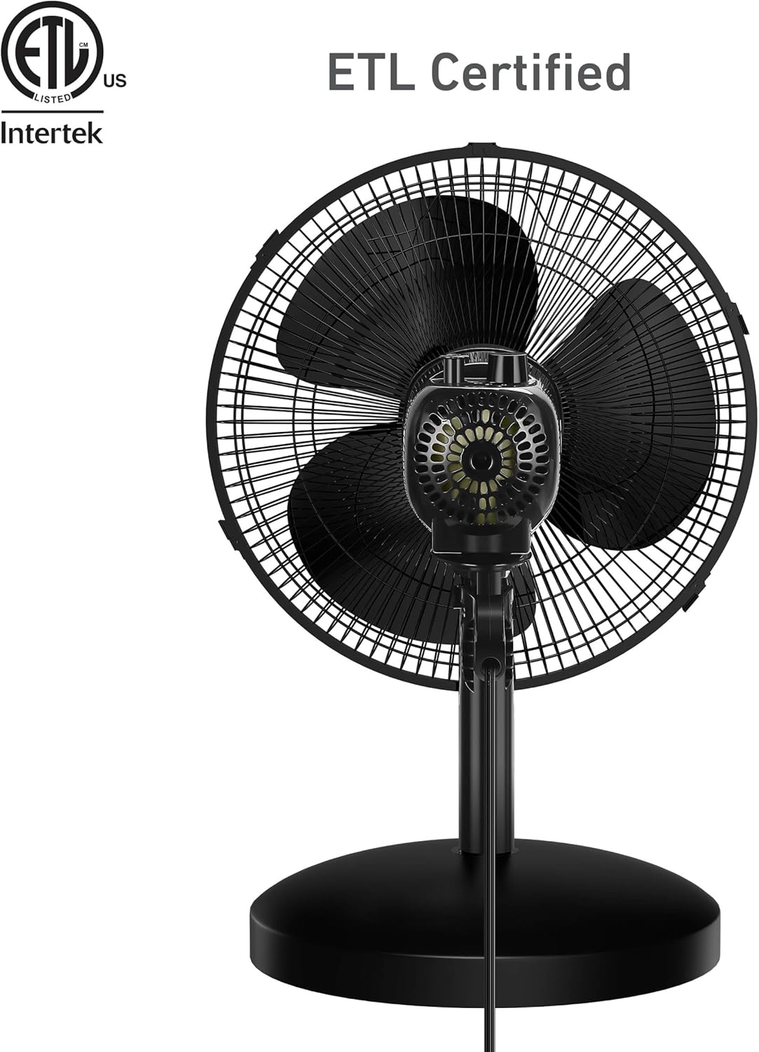 HOLMES Ventilador de Mesa 12, 3 Velocidades, Oscilación 75°