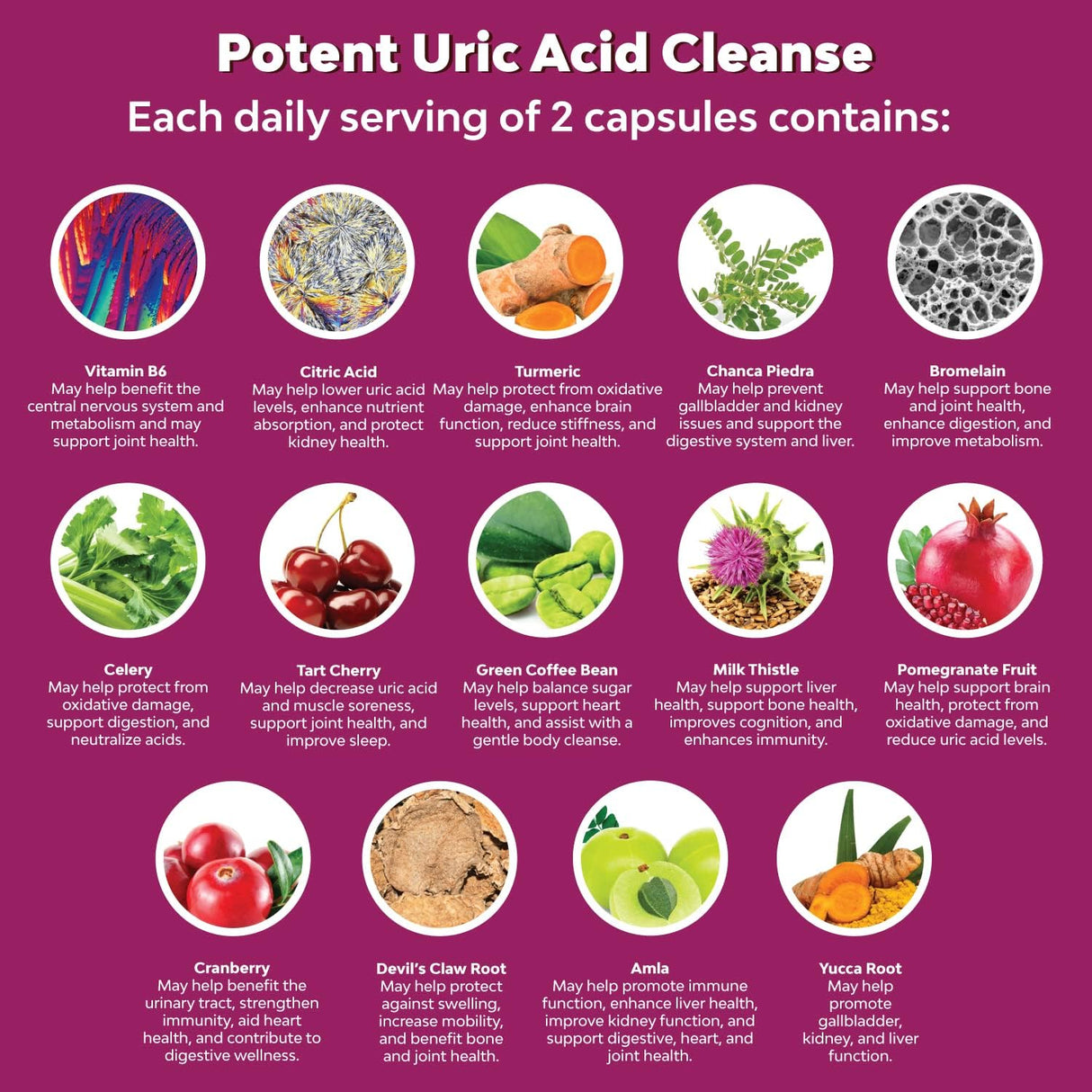 Suplemento de apoyo de ácido úrico para las articulaciones