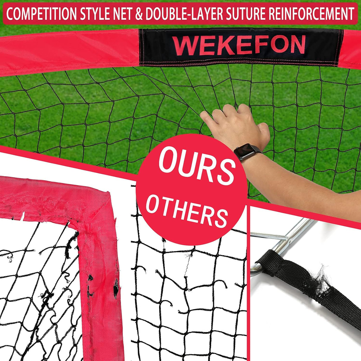 Red de futbol portatil con bolsa transparente