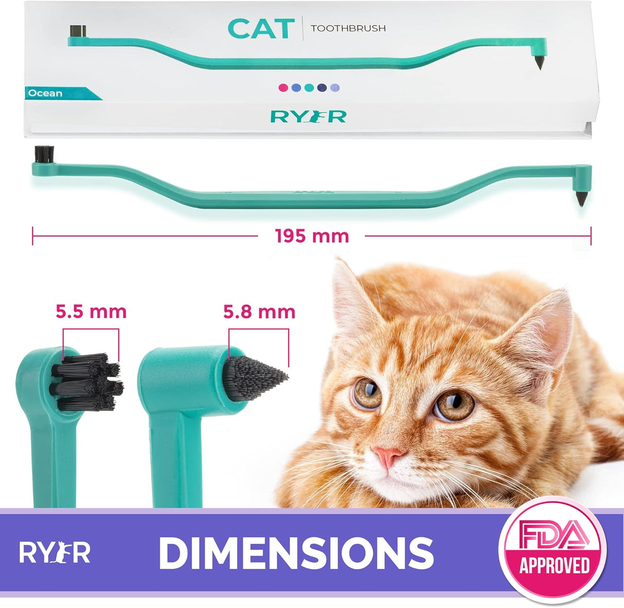 Cepillo de dientes para gatos con microcabeza