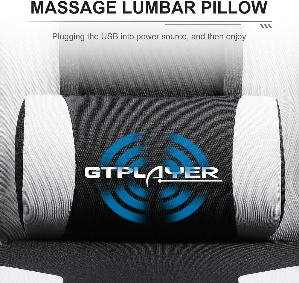 Silla Gamer con reposapiés GT800A-GYWT-FA GTPLAYER