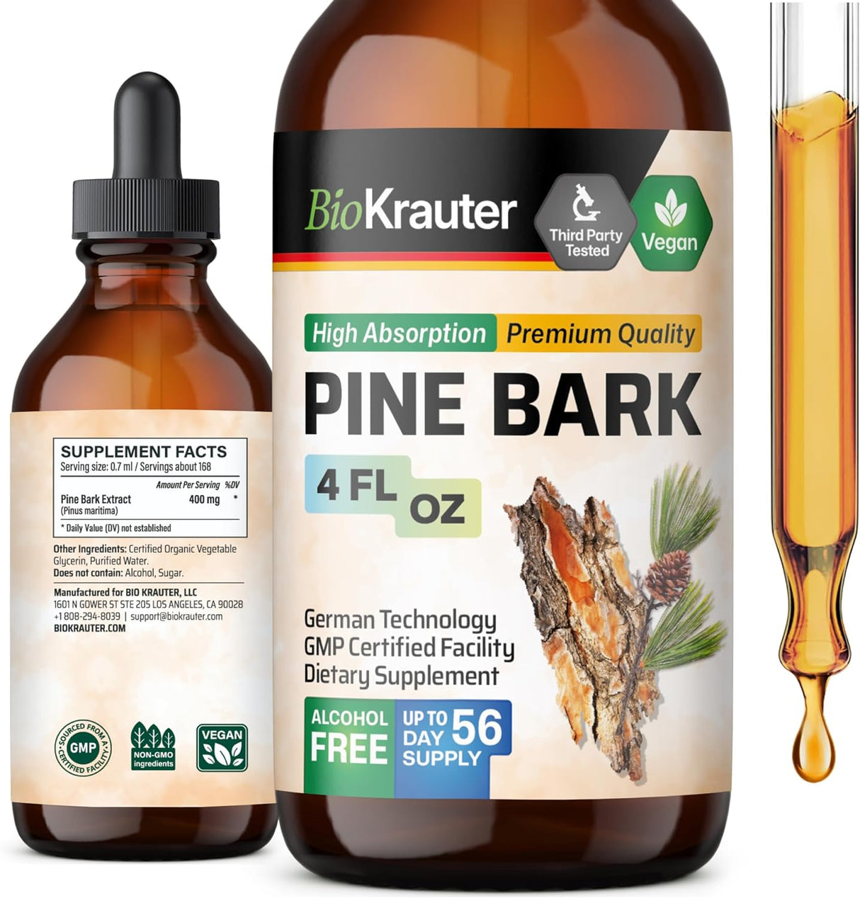 Extracto de Corteza de Pino BIO KRAUTER - Antioxidantes 400 mg