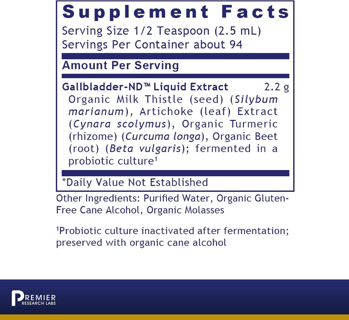 Suplemento Premier Research Labs Gallbladde 8 onzas líquid0